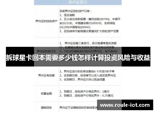 拆球星卡回本需要多少钱怎样计算投资风险与收益